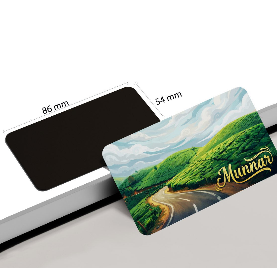 dhcrafts Rectangular Fridge Magnet Multicolor Kerala Munnar D8 Design Pack of 1 (8.6cm x 5.4cm)